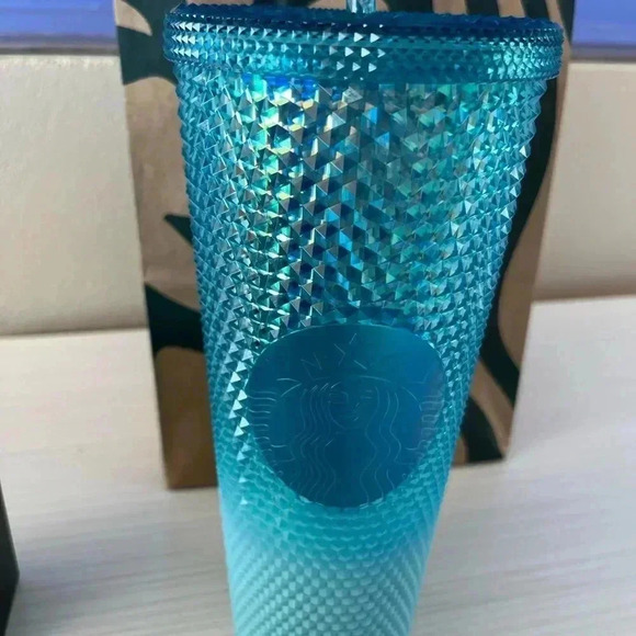 Starbucks Other - Starbucks Blue Bling Ombre Studded Venti Tumbler